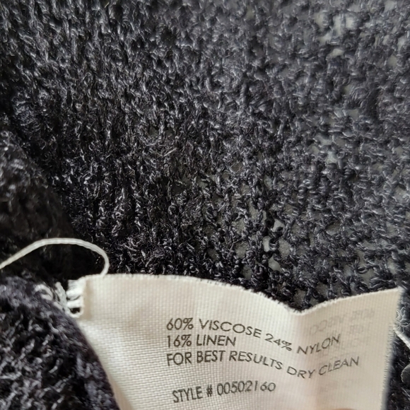 Club Monaco Italian Yarn Black Viscose Blend Asymmetrical Knit Top Size S - Picture 12 of 12